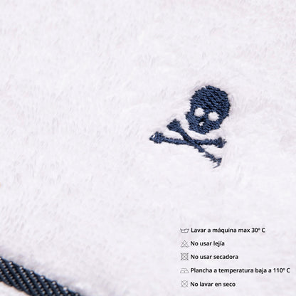 Toalla De Baño A Rayas 90x150cm 100% Algodón 470gsm Navy Logo Bordado Mediterranean Scalpers Home_2