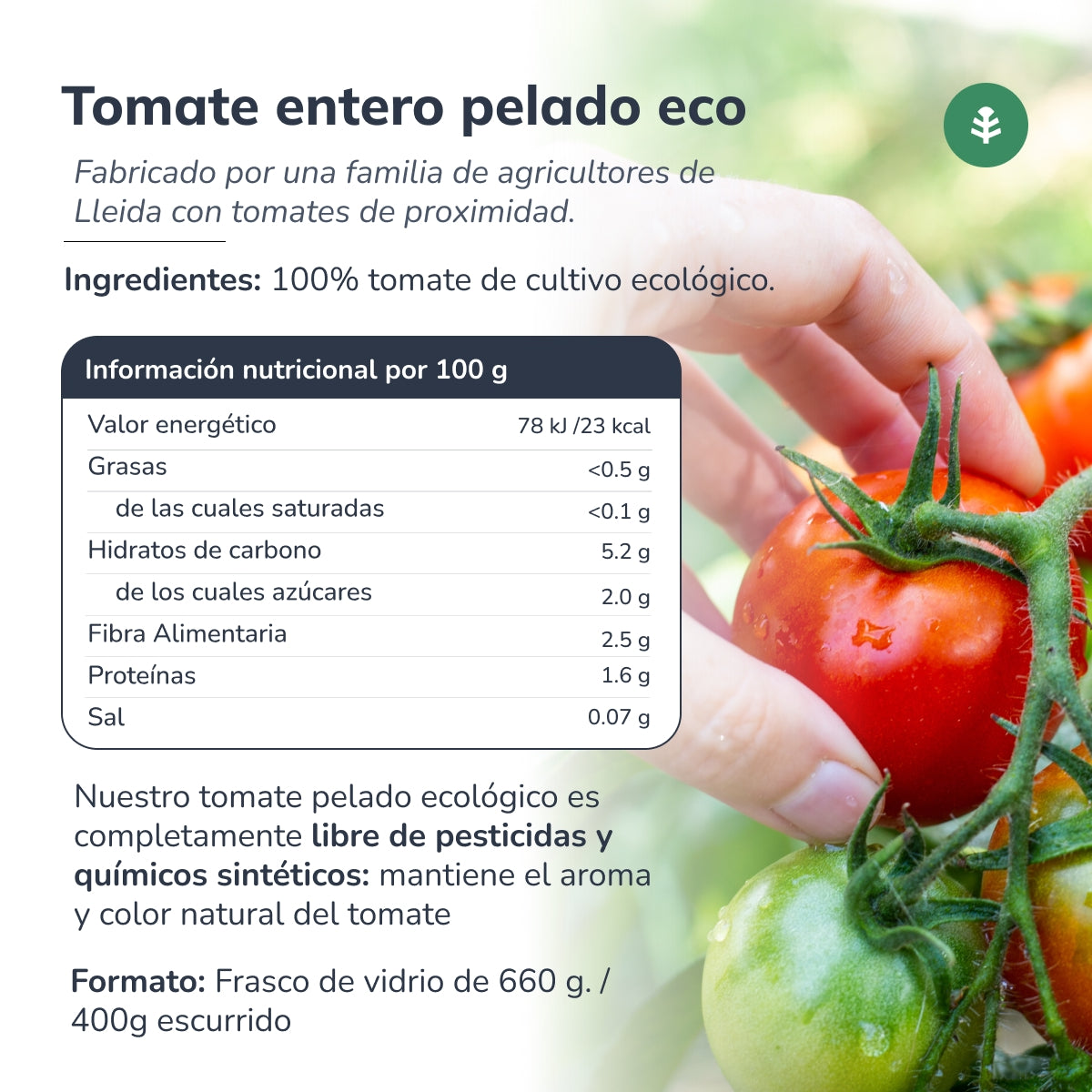 Tomate Pelado Inteiro ECO Planeta Huerto 660 g
