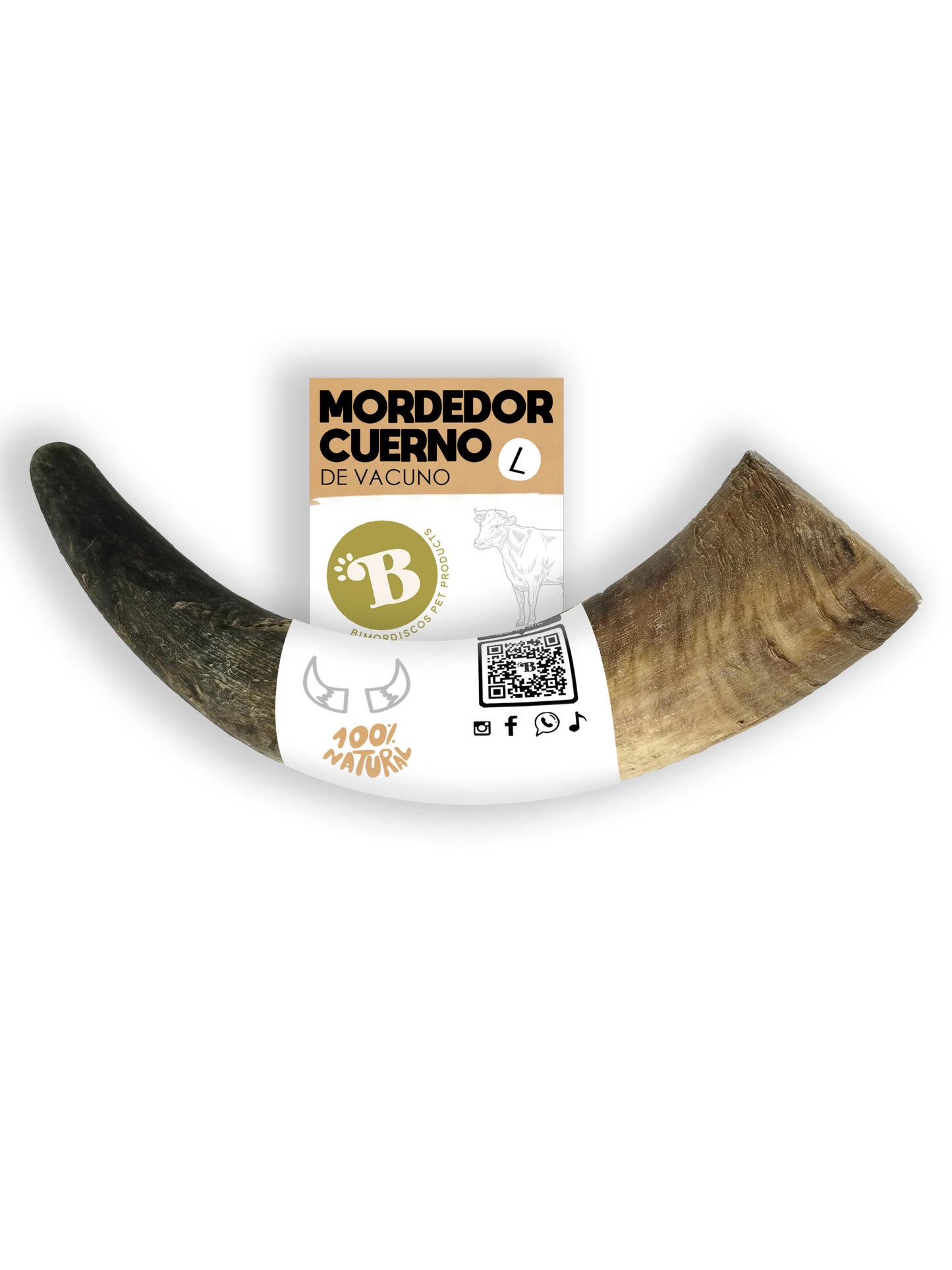 Bimordiscos Cuerno De Vaca / Toro Para Perros Pack. 2 X L_0