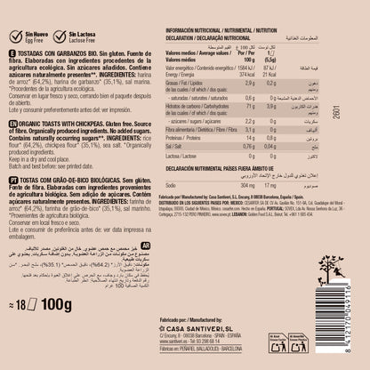 Tostadas Garbanzo Bio Santiveri 100 g