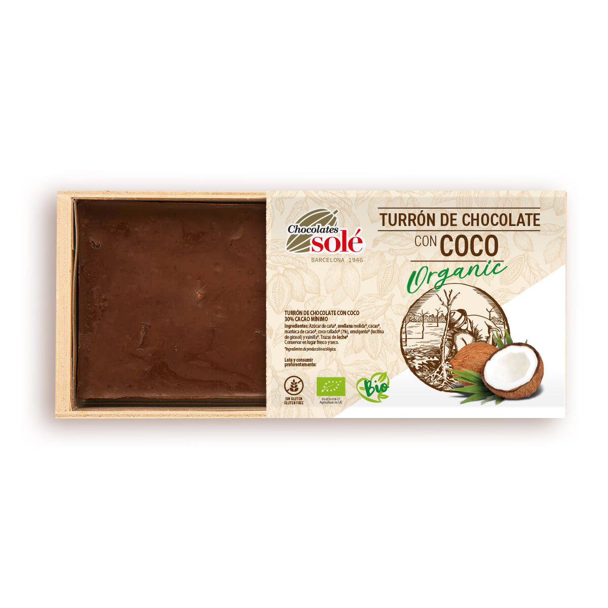 Turrón de Chocolate con Coco ECO Sole 200g