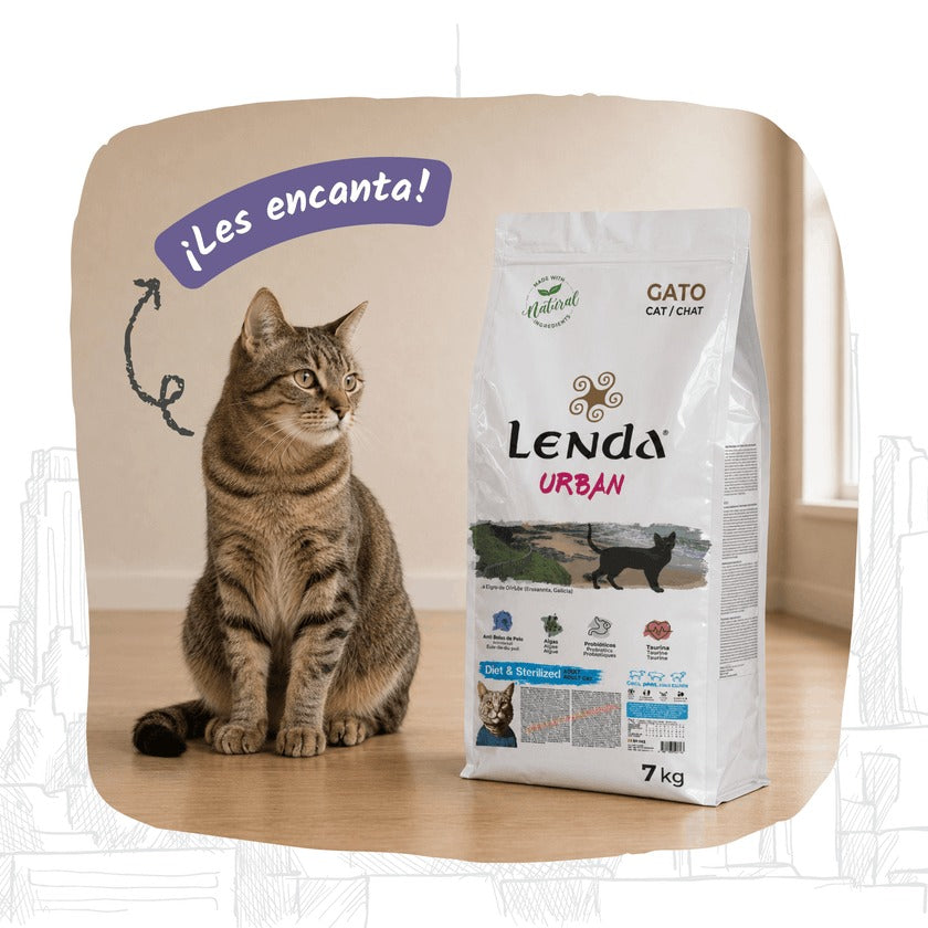 Pienso para Gatos de Interior Esterilizados Urban Lenda 7 kg