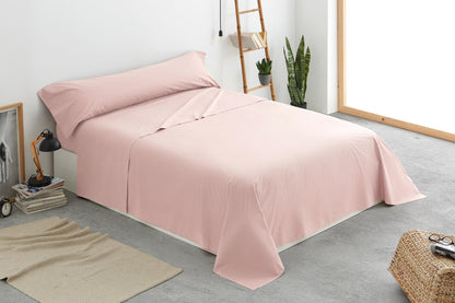 Vipalia - Juego De Sábanas Lisas 3 Piezas 50% Algodón - 50% Poliéster. Modelo Rainbow Rosa_3