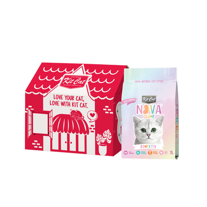 Kit de areia para gatos Eco SoyaClump - Areia para gatos Confetti 7 L