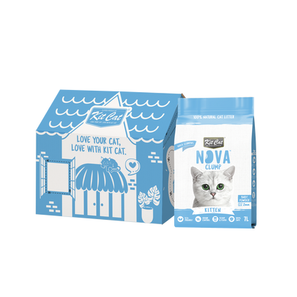 Kit de areia para gatos Eco SoyaClump - Talco para gatinhos, areia para gatos de 7 litros