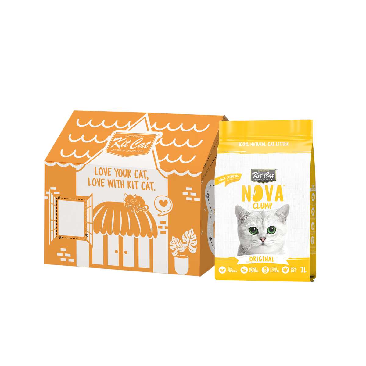 Kit de areia para gatos Eco SoyaClump - Areia para gatos original de 7 litros