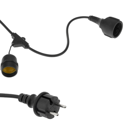 Guirnalda De 20 Bombillas Luces Con Casquillo E27 Exterior Ip44 Cable Eléctrico De 10m Extensible_0