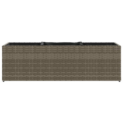 Jardinera Con 3 Maceteros Ratán Sintético Gris 105x30x32 Cm_4