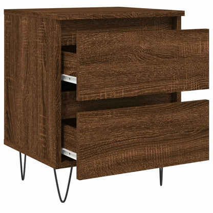 Mesitas Noche 2 Uds Madera Ingeniería Marrón Roble 40x35x50 Cm_4