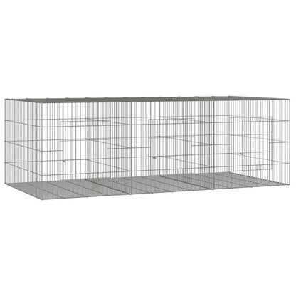 Vidaxl Jaula Para Conejos 3 Paneles Hierro Galvanizado 163x79x54 Cm_0