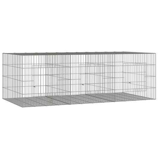 Vidaxl Jaula Para Conejos 3 Paneles Hierro Galvanizado 163x79x54 Cm_0