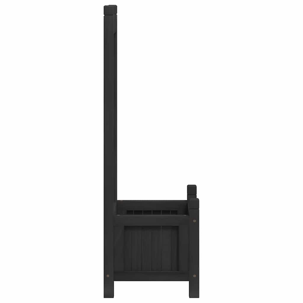 Jardinera Con Enrejado Negro 40x30x90 Cm Madera Maciza De Abeto_4