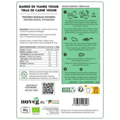 Tiras de carne vegan Nuveg 80 g