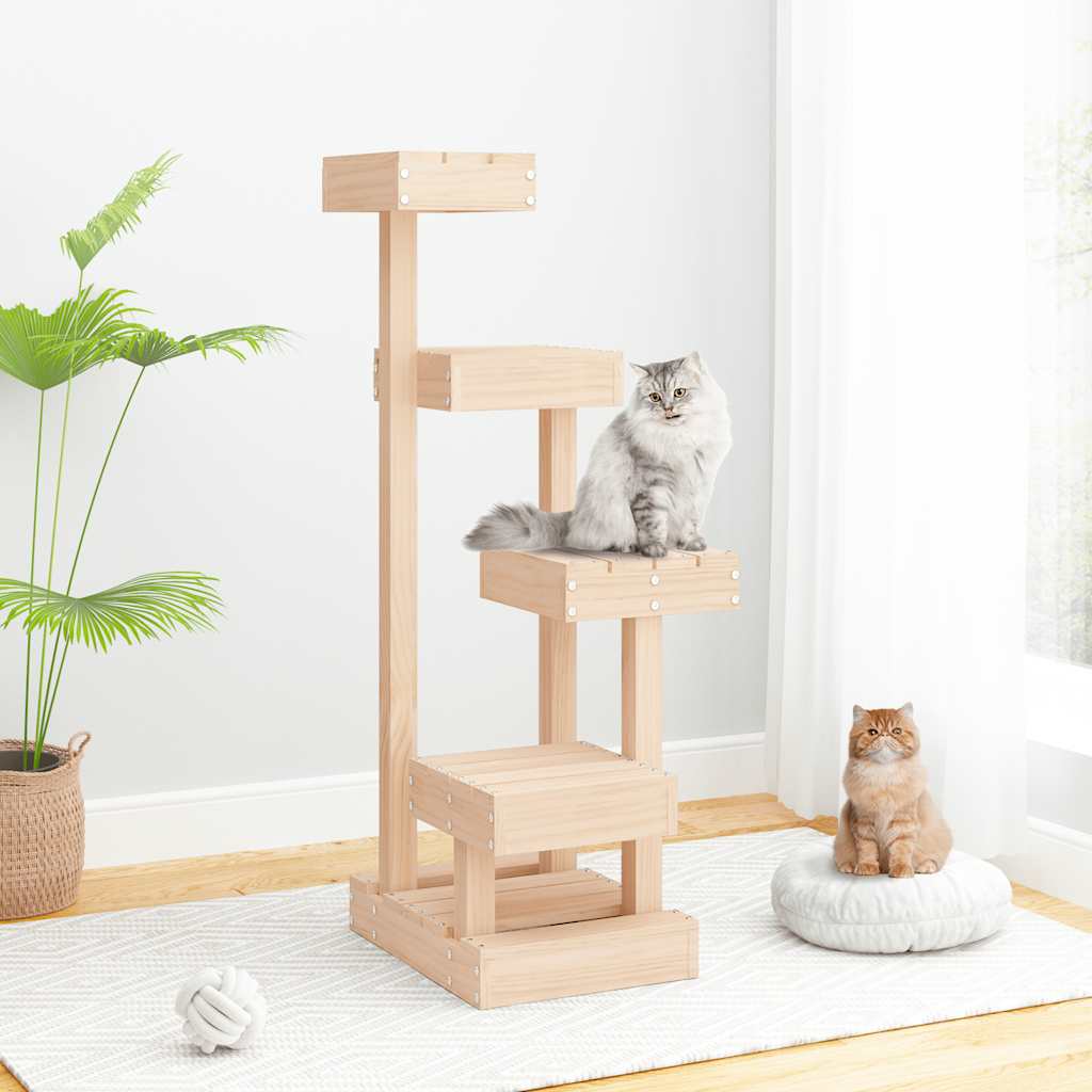Árbol Para Gatos Madera Maciza De Pino 45,5x49x103 Cm_1