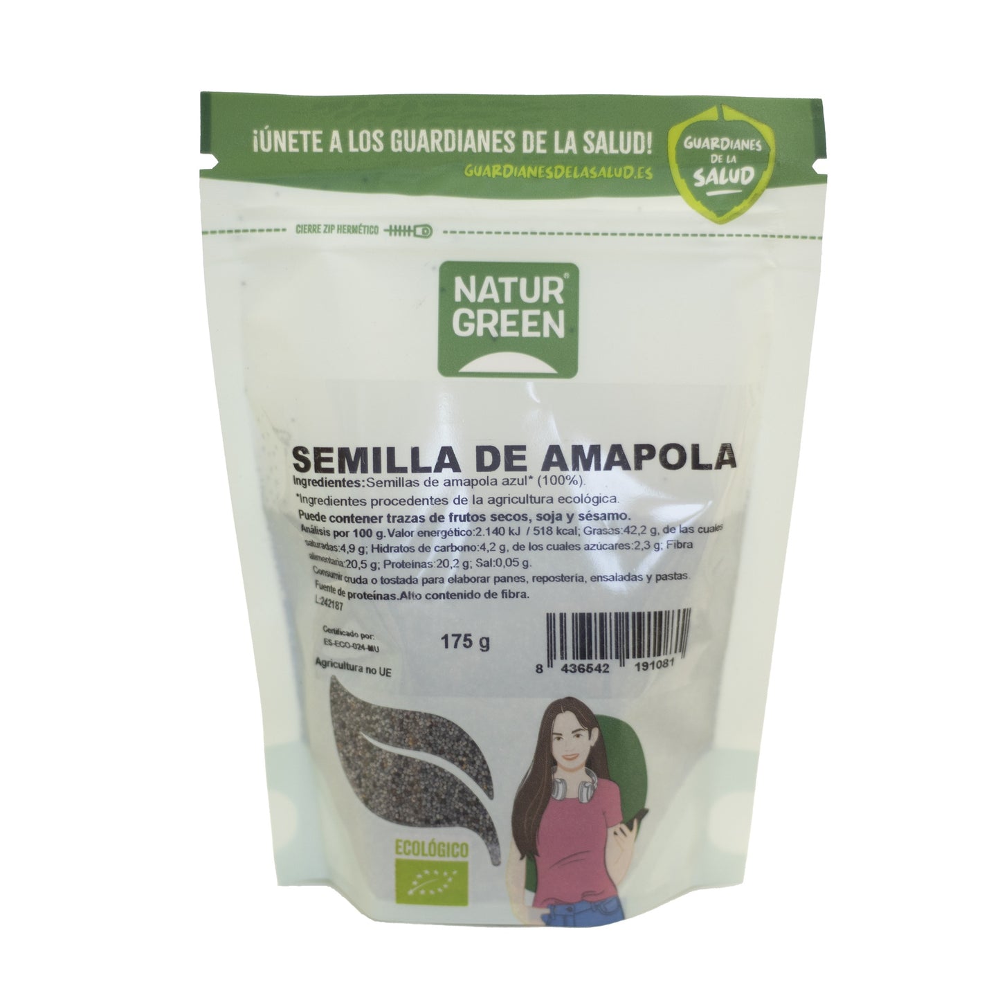 Sementes de Papoila Biológicas Naturgreen 175 g