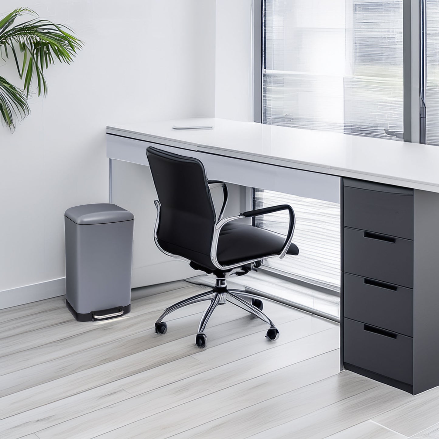Wellhome Papelera Con Pedal Antracita 30l_2