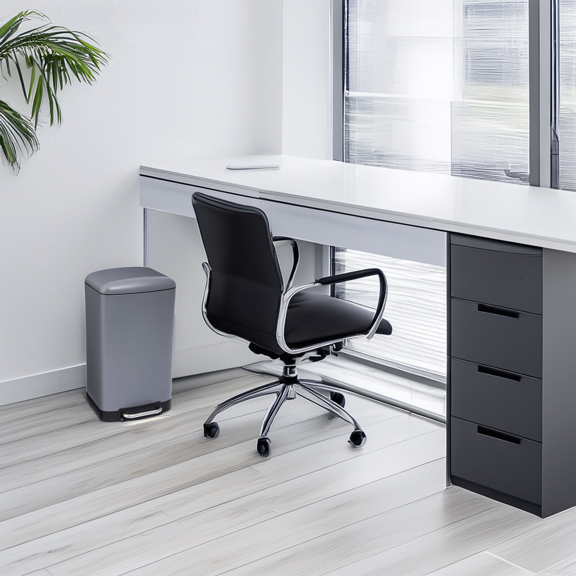 Wellhome Papelera Con Pedal Antracita 30l_2