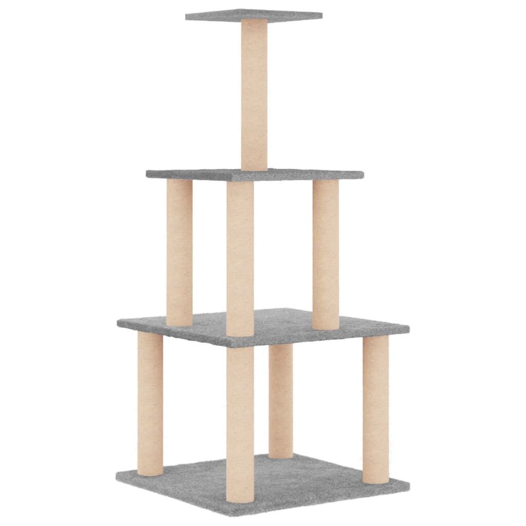 Vidaxl Rascador Para Gatos Con Postes De Sisal Gris Claro 111 Cm_0