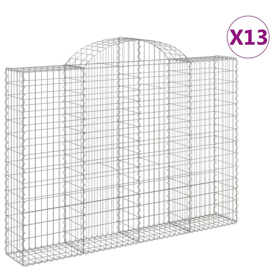 Cestas Gaviones 13 Uds Forma De Arco Hierro 200x30x140/160 Cm_0