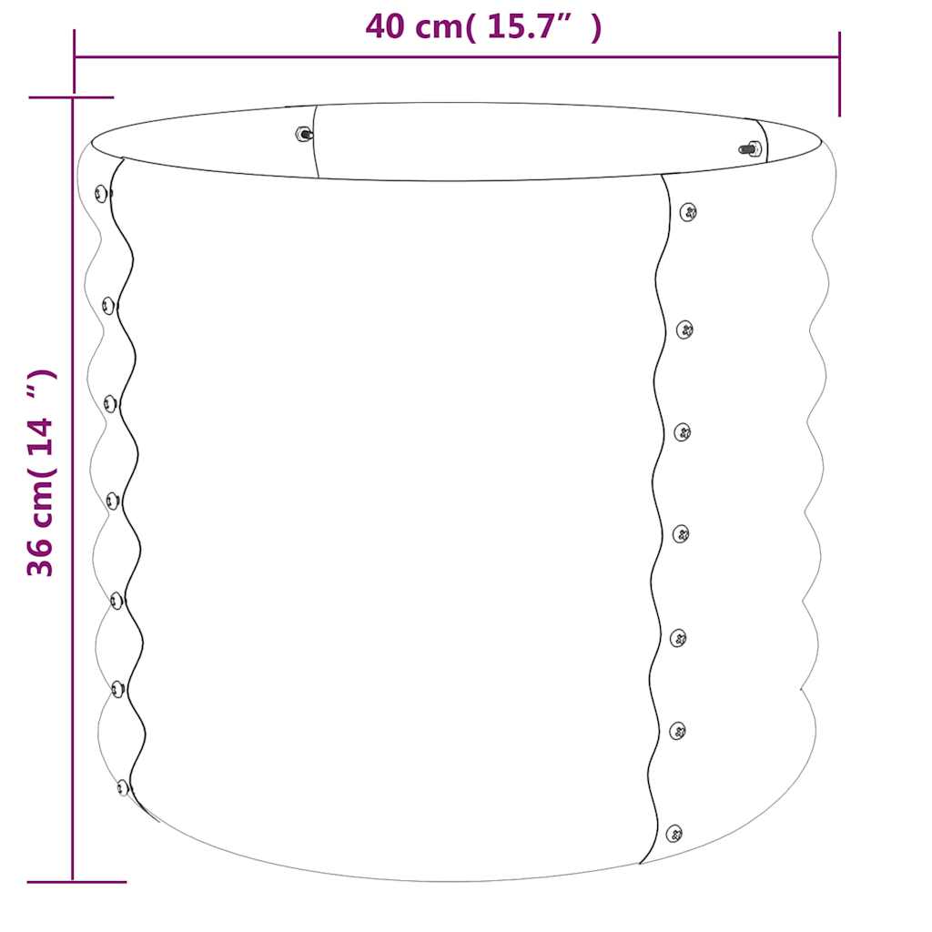 Jardinera Acero Galvanizado Antracita 40x40x36 Cm_3