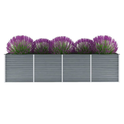 Arriate De Jardín De Acero Galvanizado Gris 320x80x77 Cm_1