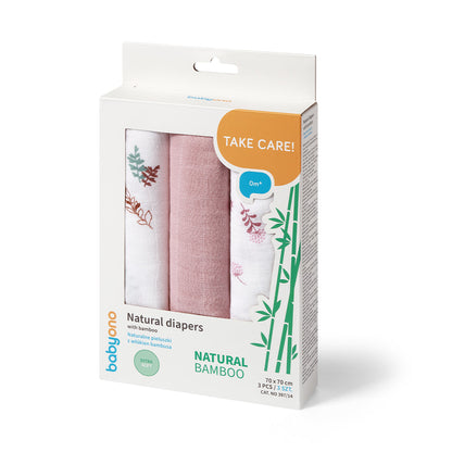 Babyono Pack 3 Muselinas Natural Bambú Organico 70x70 Cm_1
