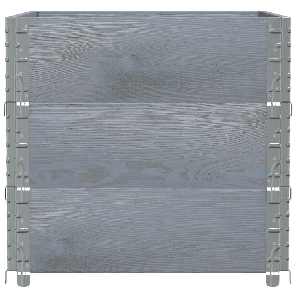 Jardinera De Madera Maciza De Pino Gris 80x60 Cm_3