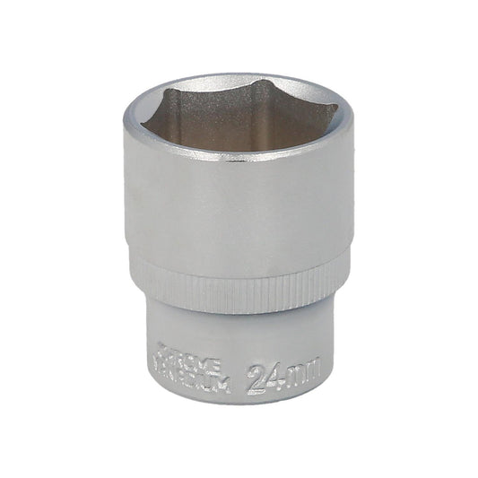Llave Vaso 1/2 Hexagonal 24 Mm. Perfil De 6 Caras. Acero Cromo Vanadio, Aristas Redondas