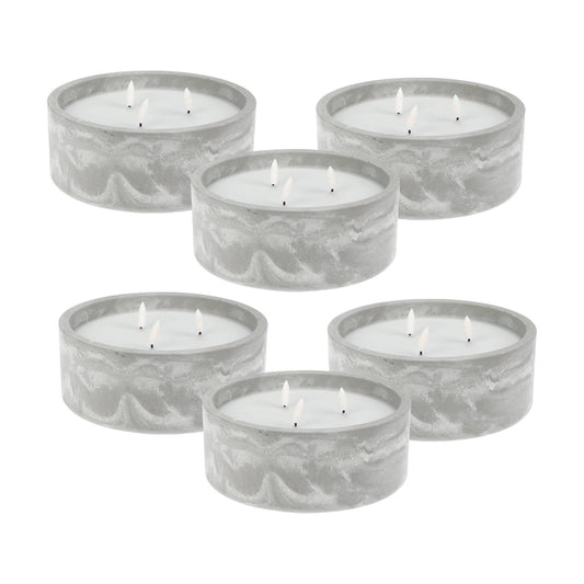 Well Home - Pack 6 Velas Led Redonda Gris Marmolado_0