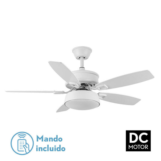 Ventilador 30w Dc Braw Blanco 5 Aspas Blanco/haya 6 Vel. 3 Colores 106,7d C/remoto, Memoria Y Temporizador 2850lm_0