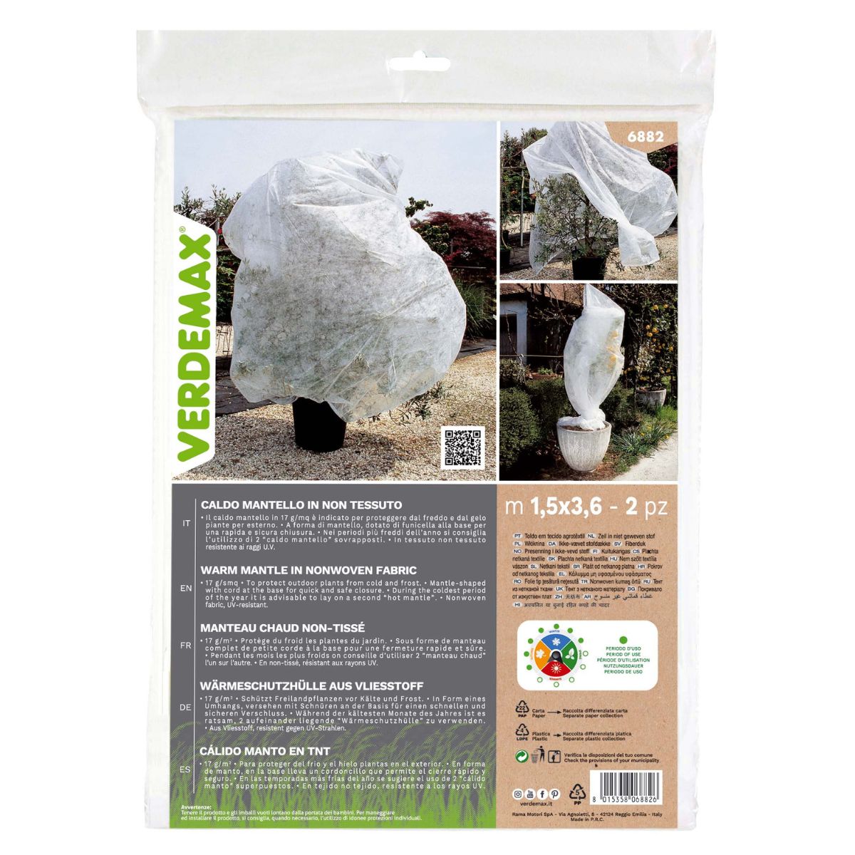 Capa de hibernação à prova de geada Verdemax, 2 unidades, 2,2 x 4,4 m