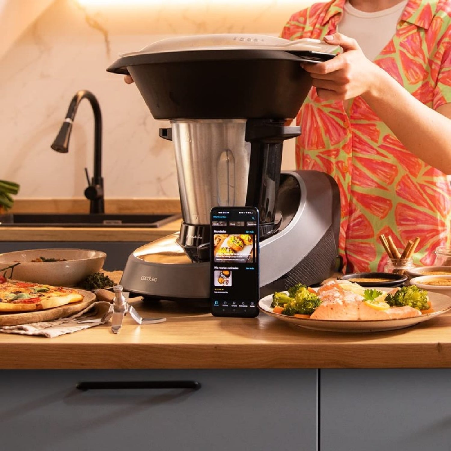 Robot De Cocina Multifunción Mambo 11090. 1600 W, 37 Funciones, App, Báscula Y Jarra De 3,3 Litros De Acero Inoxidable Apta Para Lavavajillas, Recet_1