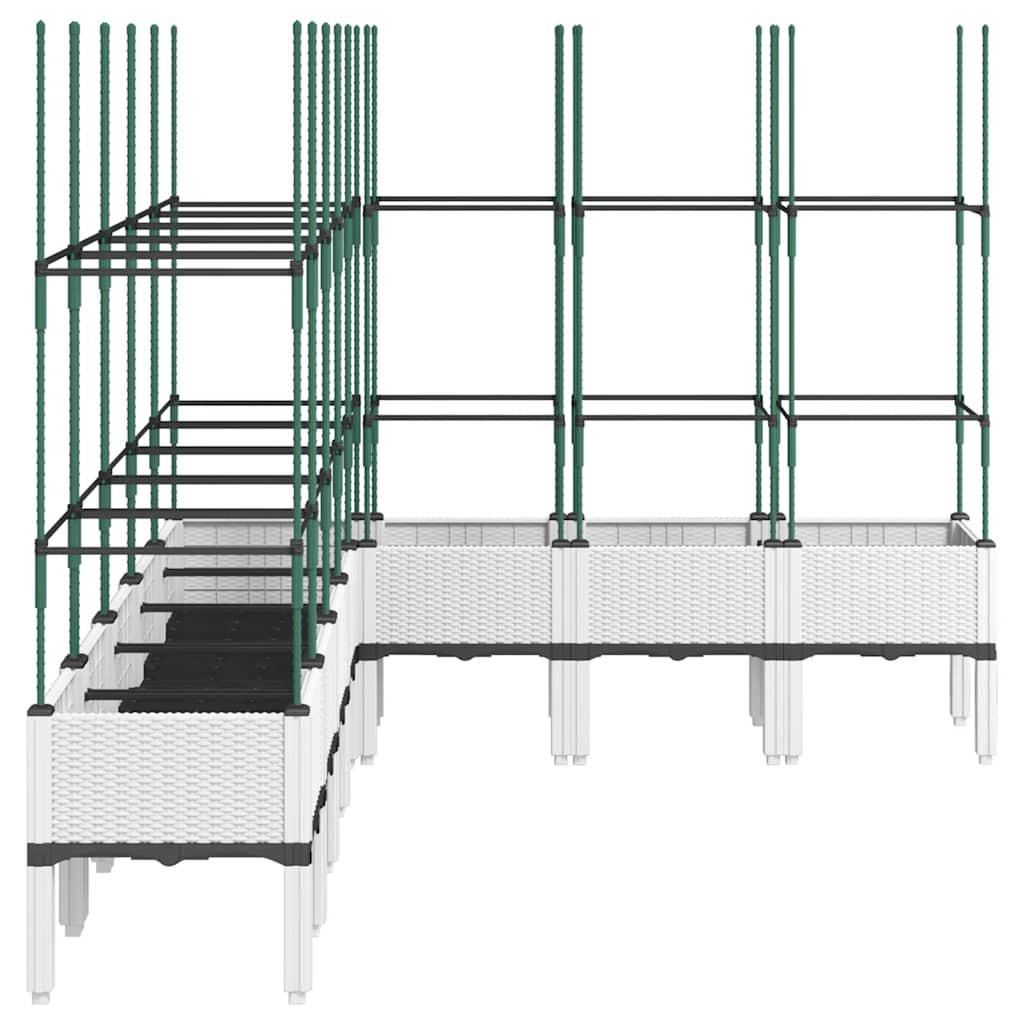 Jardinera Con Enrejado Pp Blanco 200x160x142,5 Cm_3