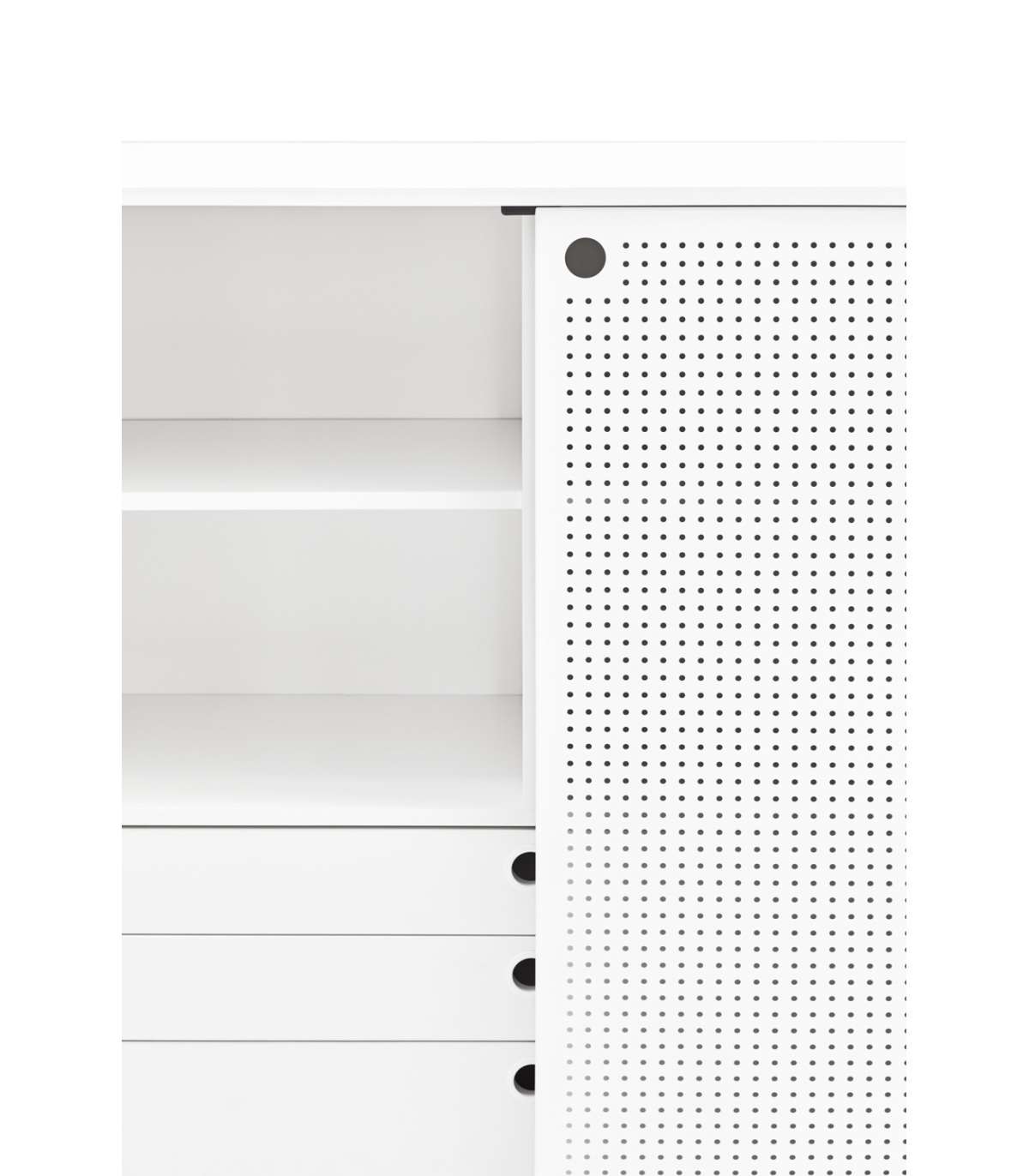 Mueble Auxiliar Modelo Punto 2 Puertas 4 Cajones Interiores Acabado Blanco, 45cm(ancho) 13_4