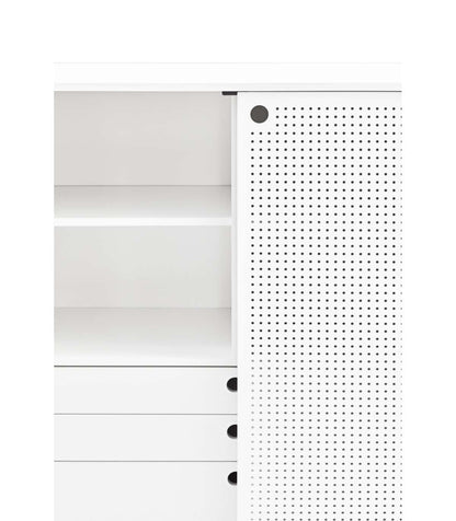 Mueble Auxiliar Modelo Punto 2 Puertas 4 Cajones Interiores Acabado Blanco, 45cm(ancho) 13_4