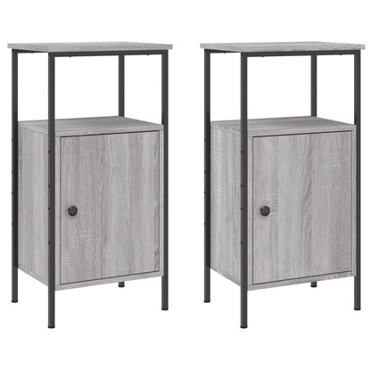 Mesitas De Noche 2 Uds Madera Ingeniería Gris Sonoma 41x31x80cm_0