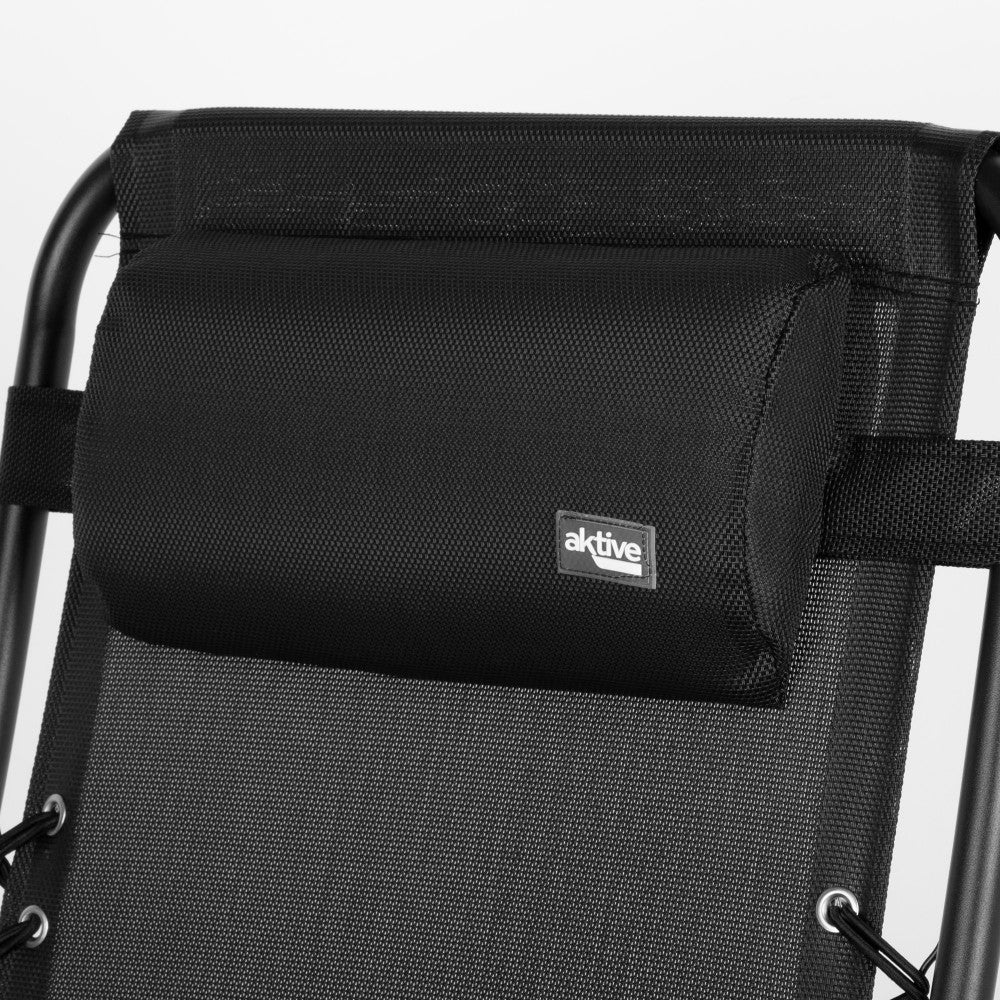 Aktive Silla Plegable Jardín Gravedad Cero Negro 2 Posiciones_5