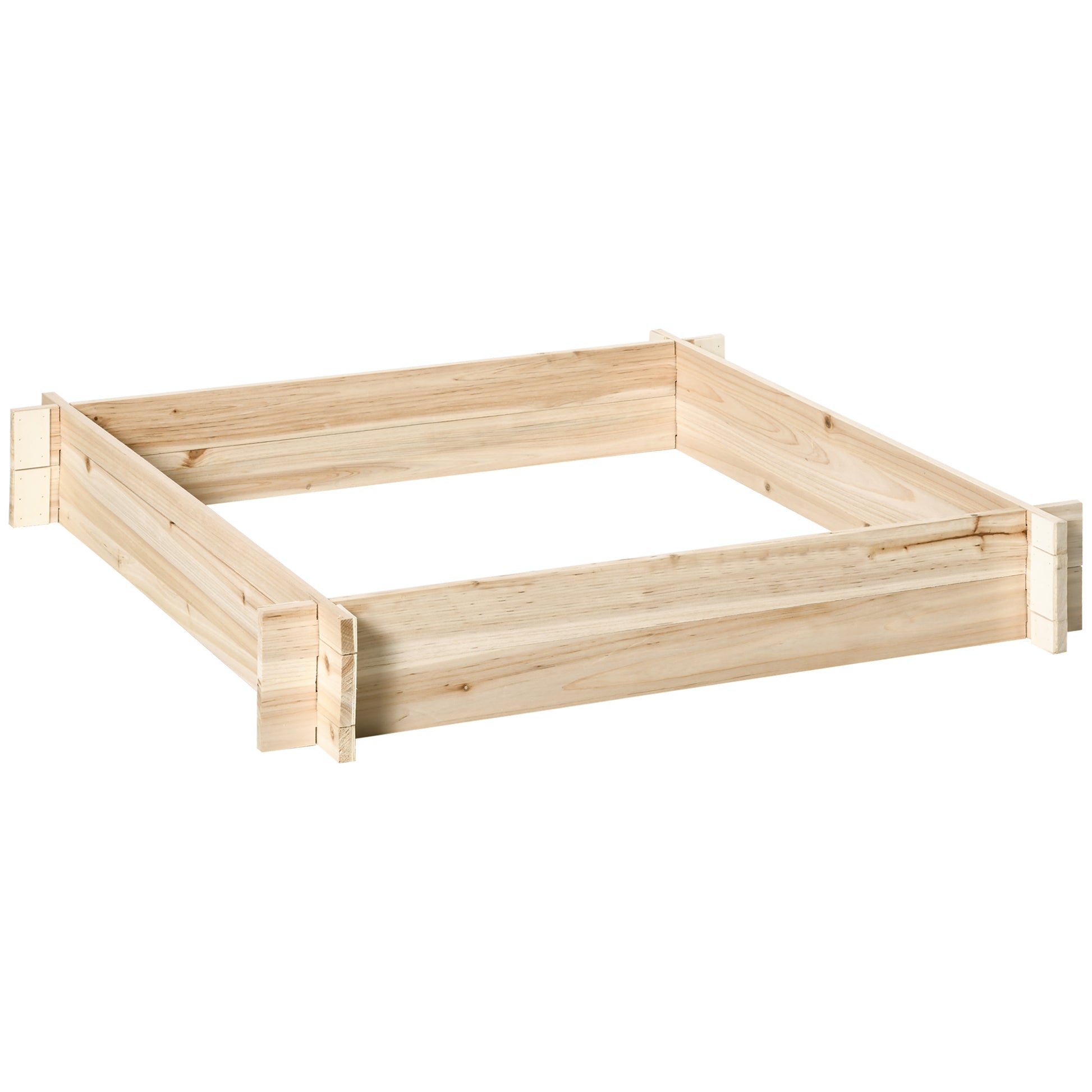 Outsunny Arriate De Madera De Jardín Suelo De Huerto Urbano 100x100x16cm Natural_0