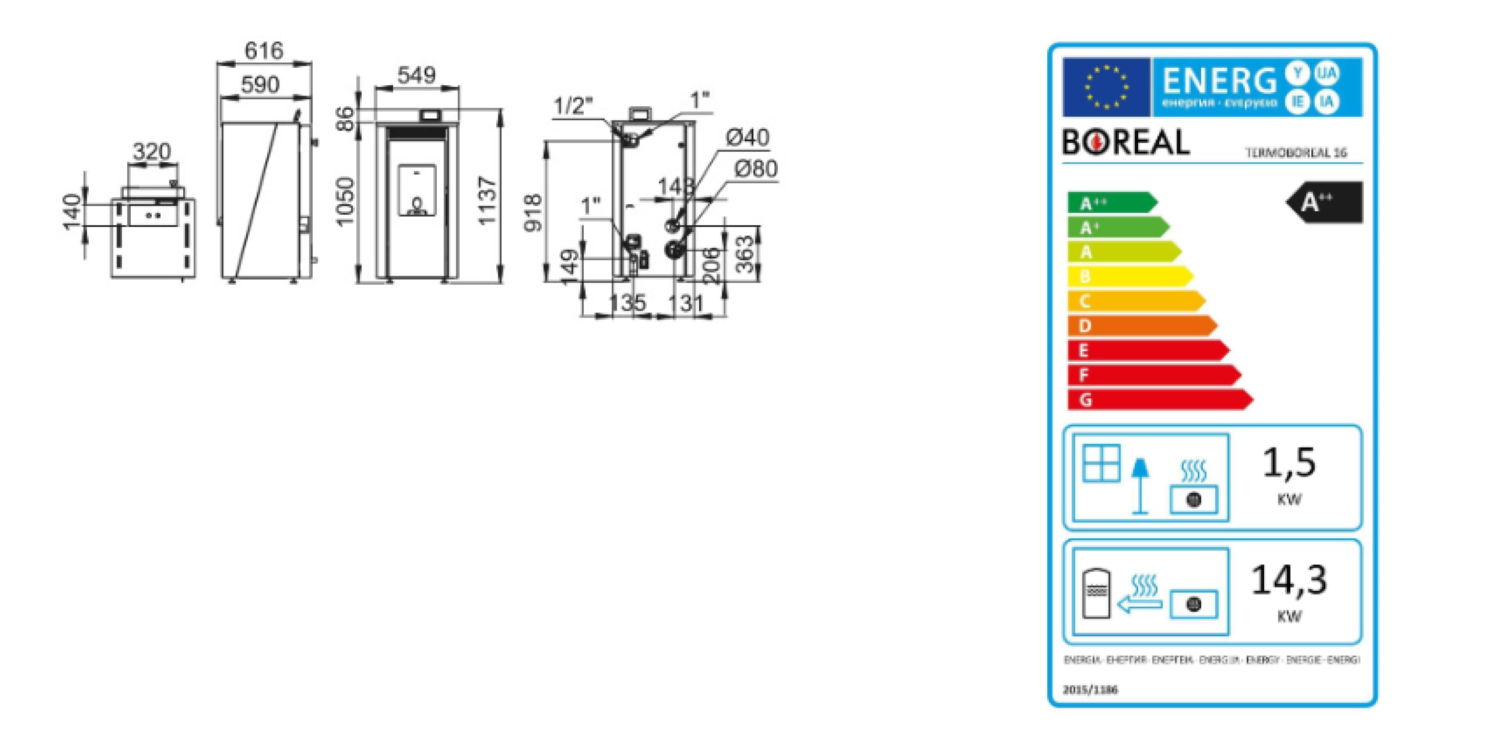 Bricosol Termoestufa De Pellet Boreal 16 Kw Marfil_3