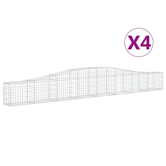 Cestas De Gaviones 4 Uds Forma De Arco Hierro 400x30x40/60 Cm_0