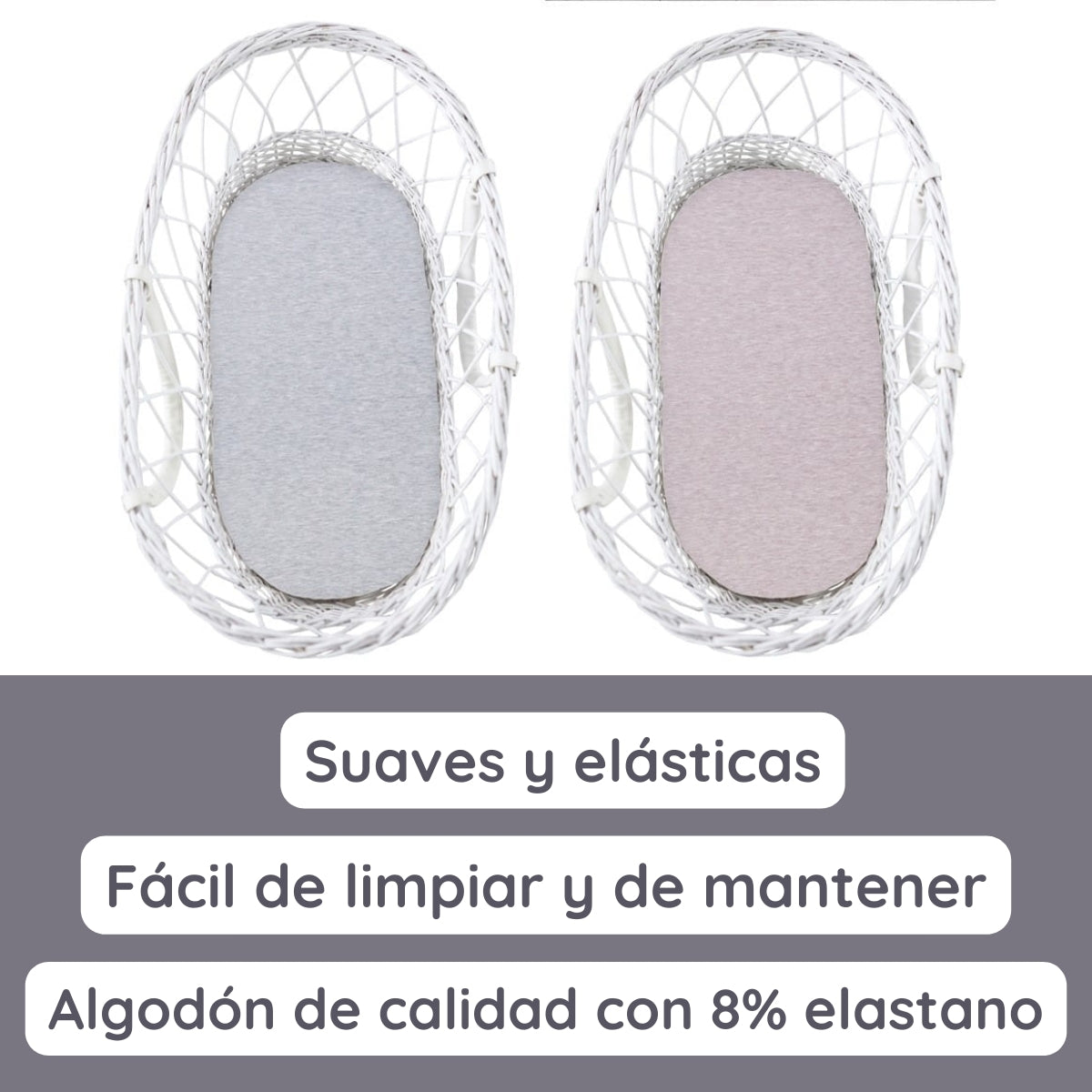 Pack 2 Bajera Capazo Algodón Melange Grey-pink_1