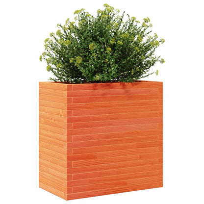Jardinera Madera Maciza De Pino Marrón Cera 70x40x68,5 Cm_3