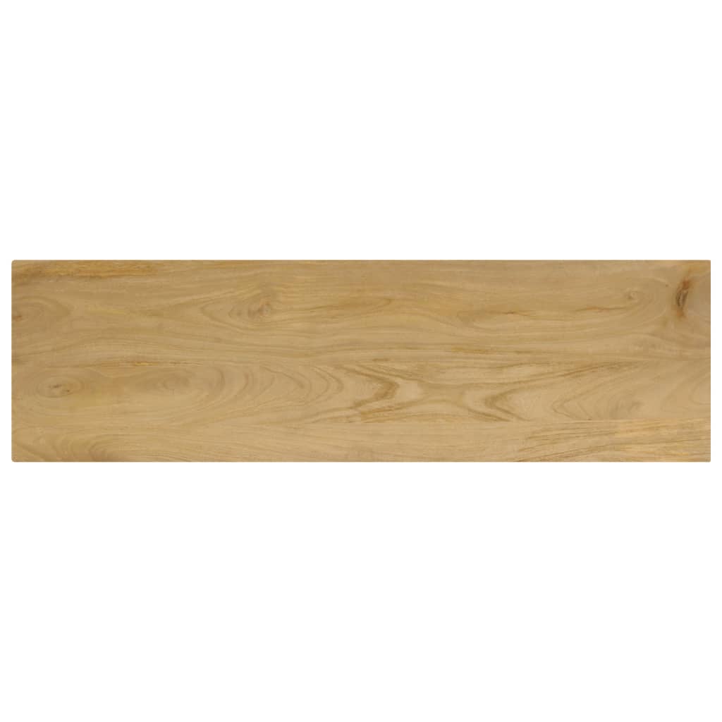 Mesa Consola Madera Maciza De Mango Y Acero 120x35x76 Cm_2