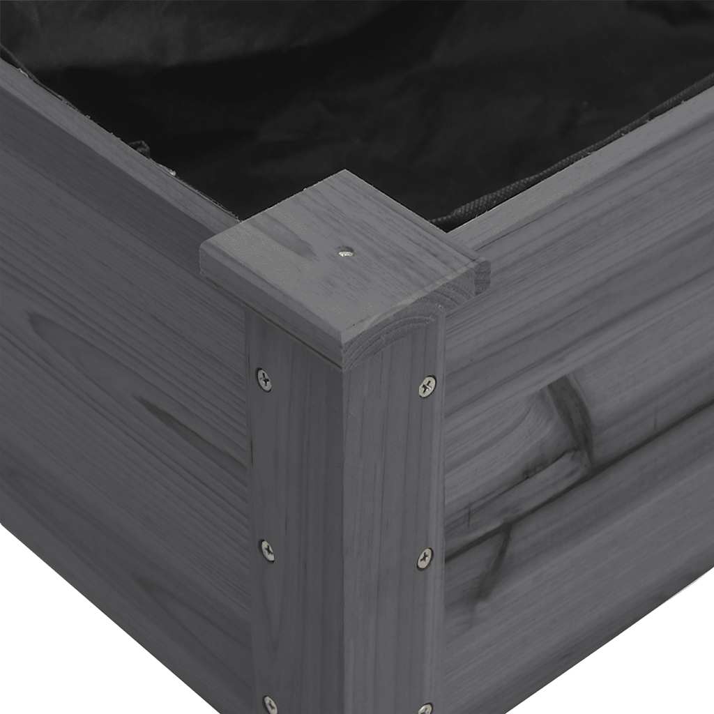 Jardinera Con Forro Y Ruedas Madera De Abeto Gris 71x37x80 Cm_3