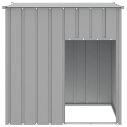 Caseta Para Perro Con Techo, Gris Claro, 110 X 103 X 109 Cm, Acero Galvanizado_2