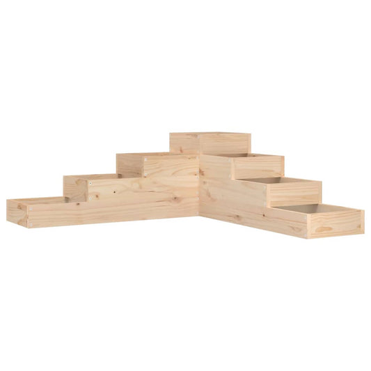 Jardinera De Jardín De 4 Niveles, 106 X 104,5 X 36 Cm, Madera Maciza De Pino_0