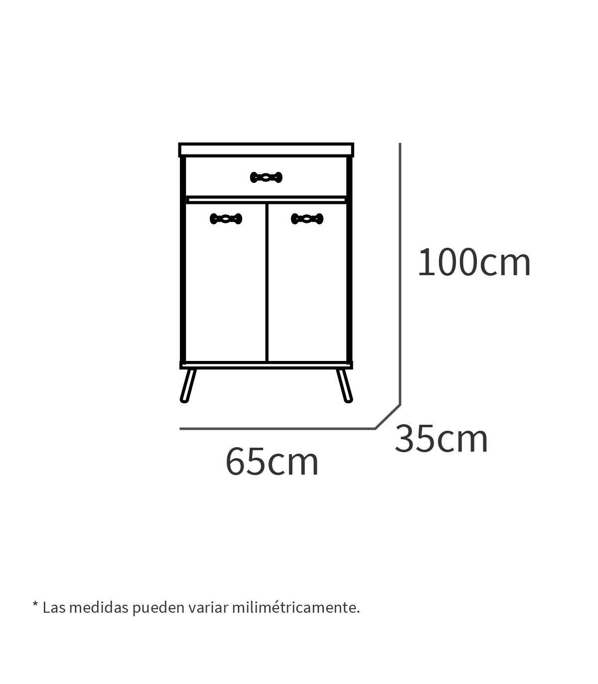Recibidor Zapatero Dos Puertas Un Cajon Valentina Blanco 65 Cm(ancho) 99 Cm(altura) 35 Cm(fondo)_4