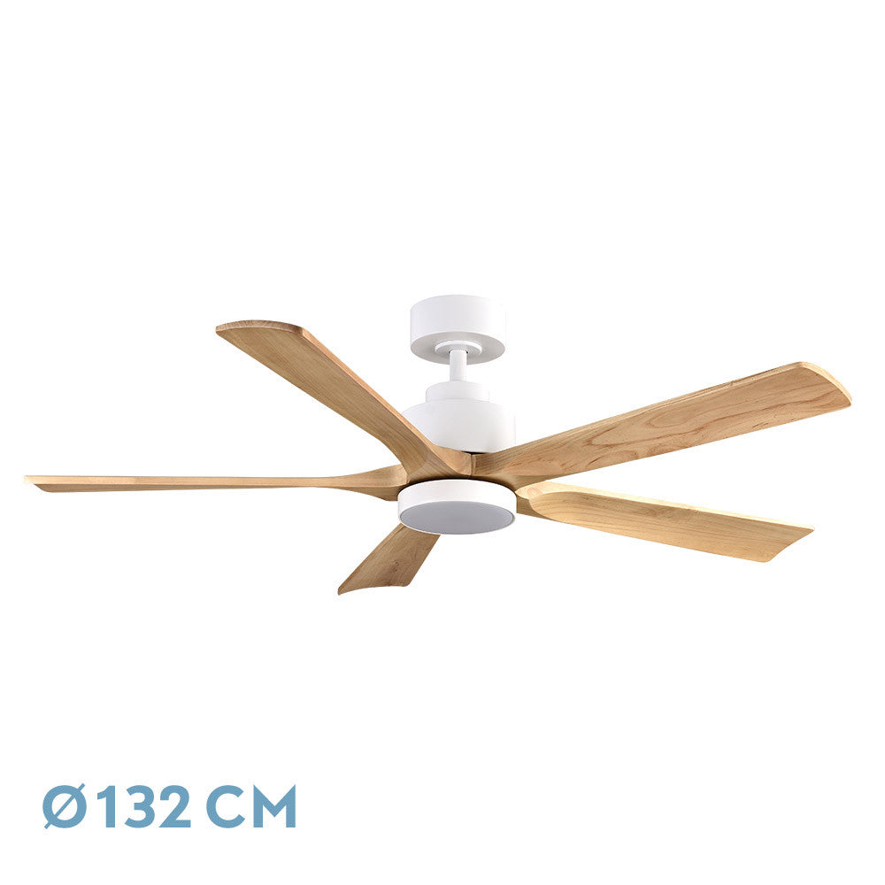Ventilador Dc Cairo 24w 2400lm Blanco/hay 5asp 132 D 3000k,4500k,6000k,remoto+tempor+memori_0