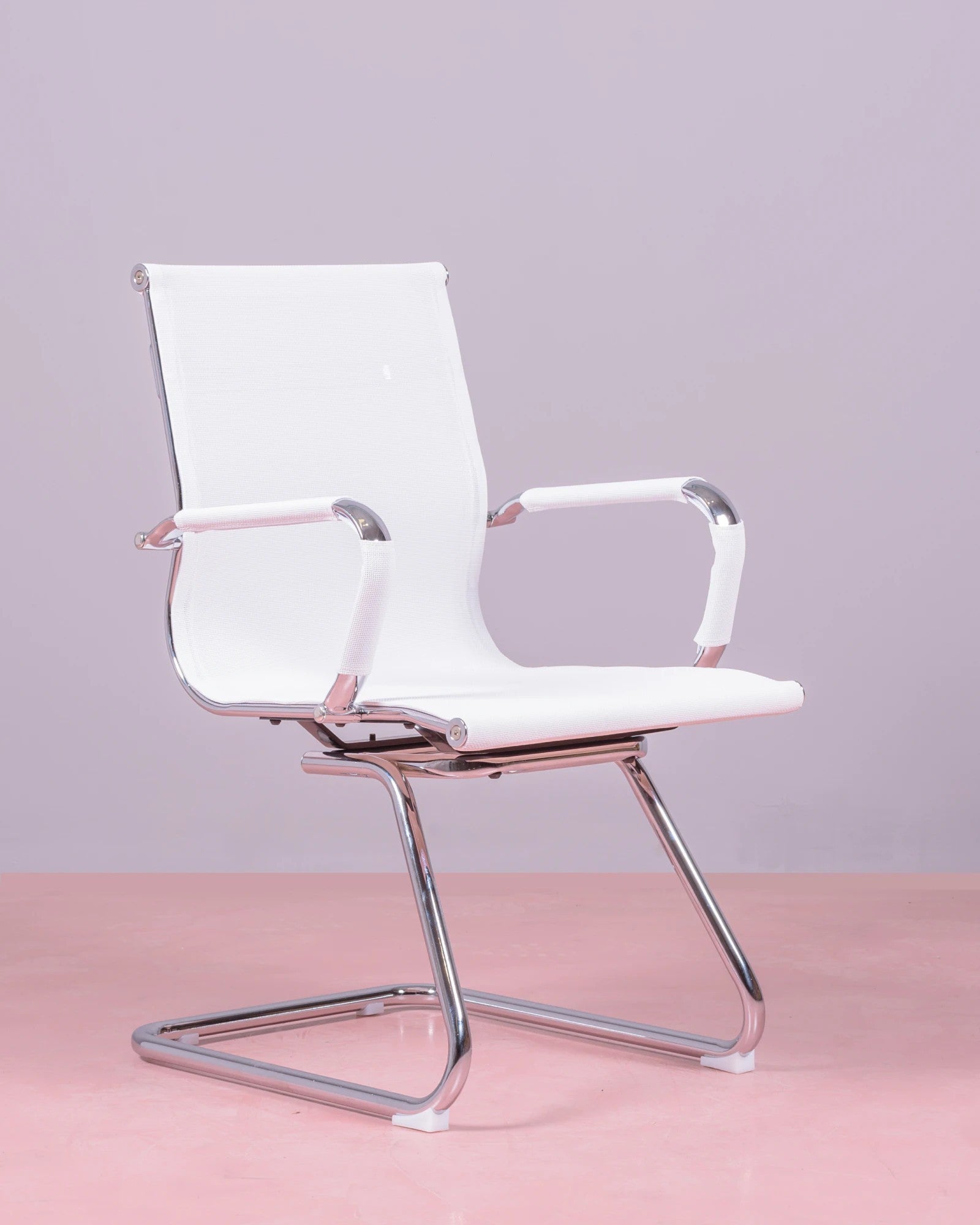 Silla Para Sala De Reuniones Con Respaldo Bajo En Malla De Fibra Transpirable - Alu_0