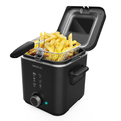 Freidora Eléctrica De Aceite Cleanfry Advance 1500 Black. 900 W, Capacidad 1,5 L, Acero Inoxidable, Filtro Oilclean, Cubeta Extraible, Tapa Con Vent_0